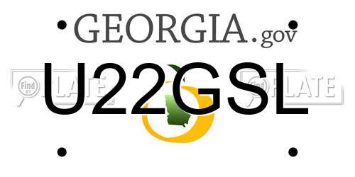 U22GSL Georgia License Plate