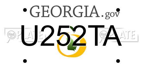 U252TA Georgia License Plate
