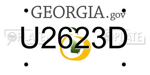 U2623D Georgia License Plate