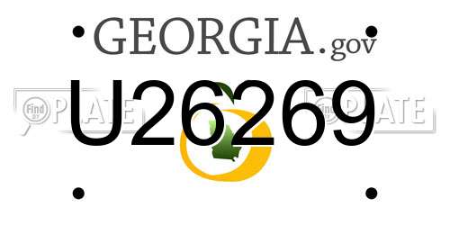 U26269 Georgia License Plate