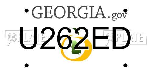 U262ED Georgia License Plate