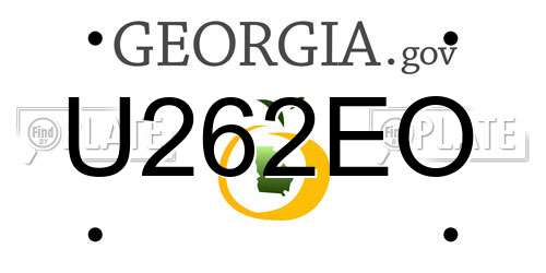 U262EO Georgia License Plate