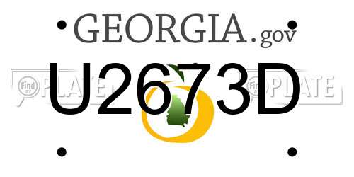 U2673D Georgia License Plate