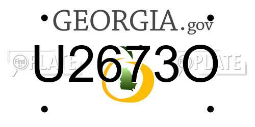 U2673O Georgia License Plate