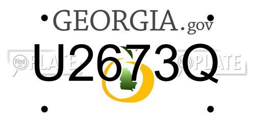 U2673Q Georgia License Plate