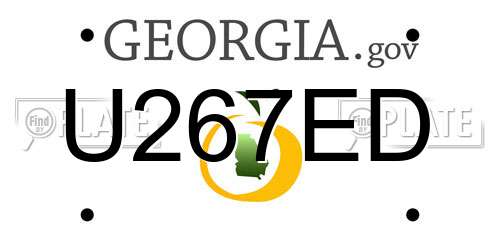 U267ED Georgia License Plate