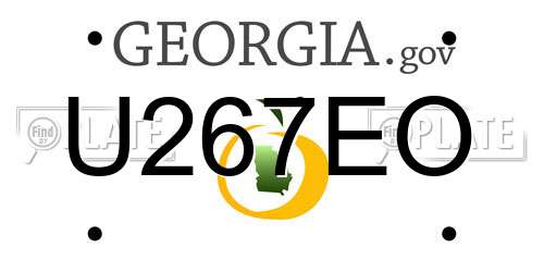 U267EO Georgia License Plate