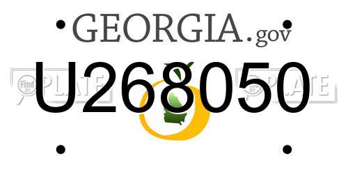 U268050 Georgia License Plate