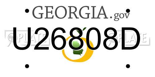 U26808D Georgia License Plate