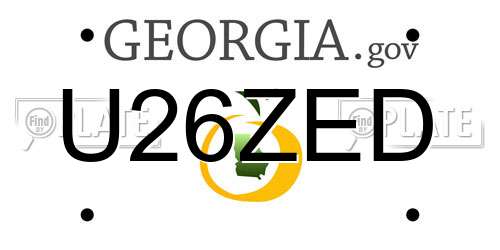 U26ZED Georgia License Plate
