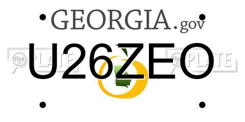 U26ZEO Georgia License Plate