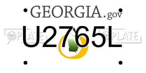 U2765L Georgia License Plate