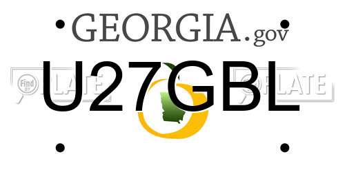 U27GBL Georgia License Plate