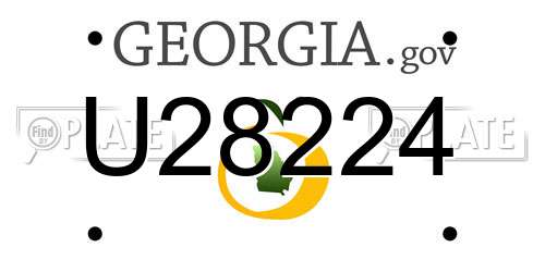 U28224 Georgia License Plate