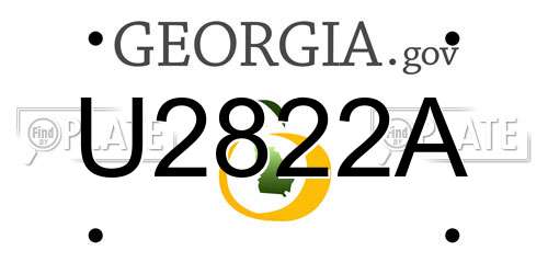 U2822A Georgia License Plate