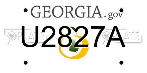U2827A Georgia License Plate