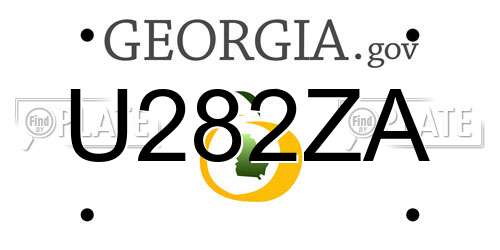 U282ZA Georgia License Plate