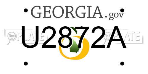 U2872A Georgia License Plate