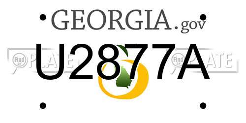U2877A Georgia License Plate
