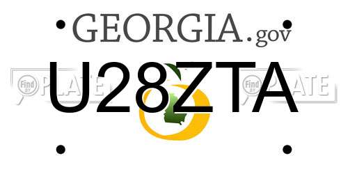 U28ZTA Georgia License Plate