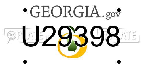 U29398 Georgia License Plate