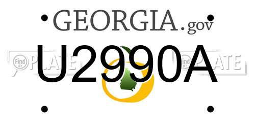 U2990A Georgia License Plate