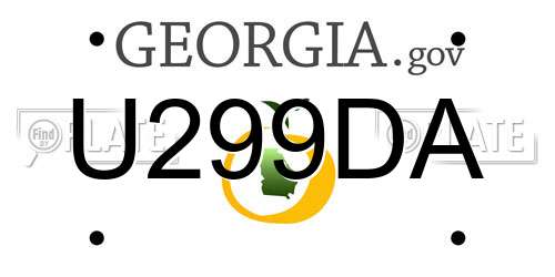 U299DA Georgia License Plate