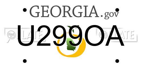 U299OA Georgia License Plate