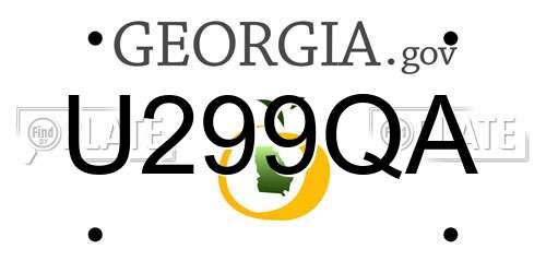 U299QA Georgia License Plate