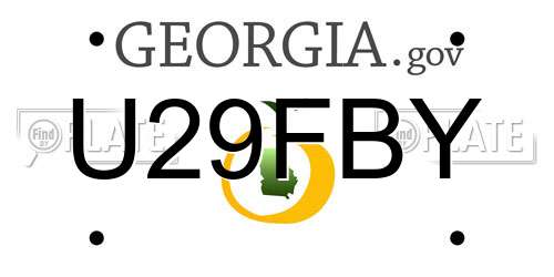 U29FBY Georgia License Plate