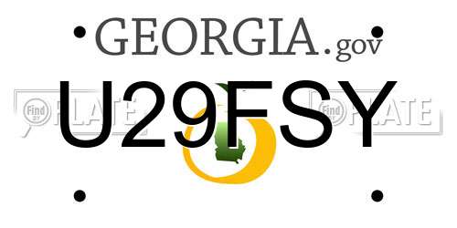 U29FSY Georgia License Plate