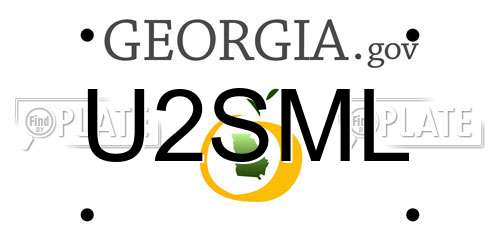 U2SML Georgia License Plate