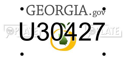 U30427 Georgia License Plate