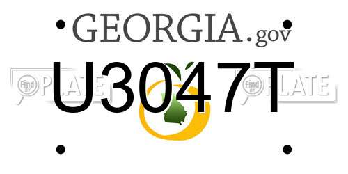 U3047T Georgia License Plate