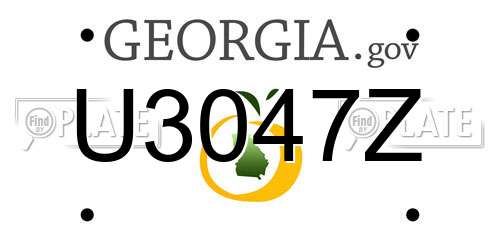 U3047Z Georgia License Plate