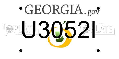 U3052I Georgia License Plate