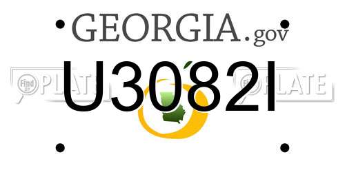 U3082I Georgia License Plate