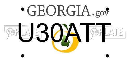 U30ATT Georgia License Plate