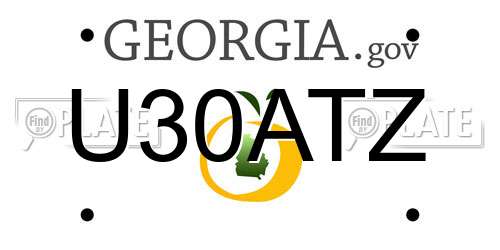 U30ATZ Georgia License Plate