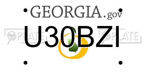 U30BZI Georgia License Plate