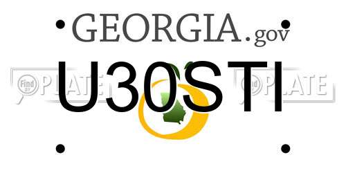 U30STI Georgia License Plate