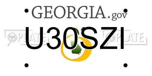 U30SZI Georgia License Plate