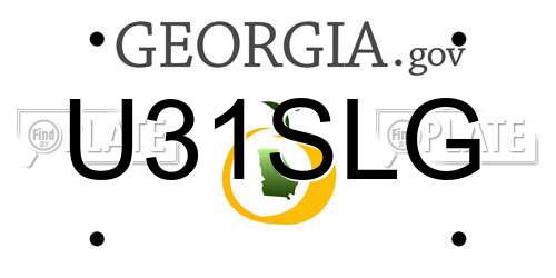 U31SLG Georgia License Plate