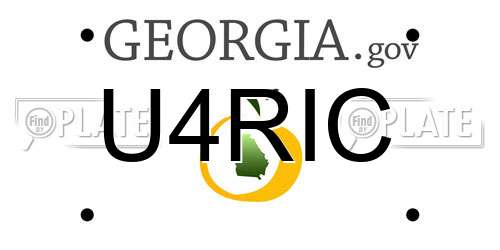 U4RIC Georgia License Plate