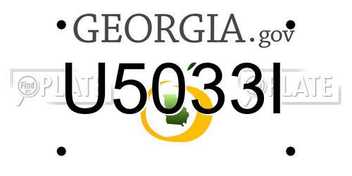 U5033I Georgia License Plate