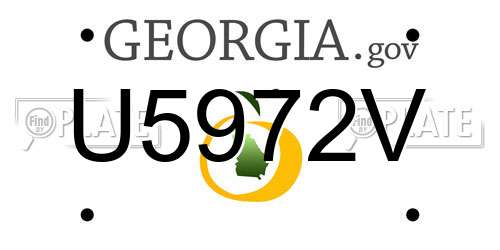 U5972V Georgia License Plate