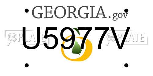 U5977V Georgia License Plate