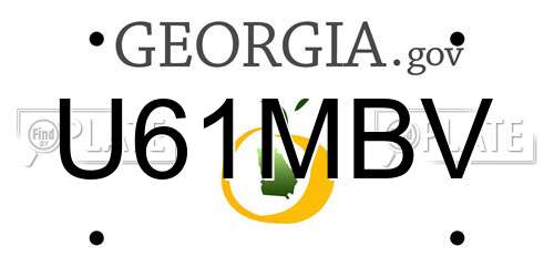U61MBV Georgia License Plate