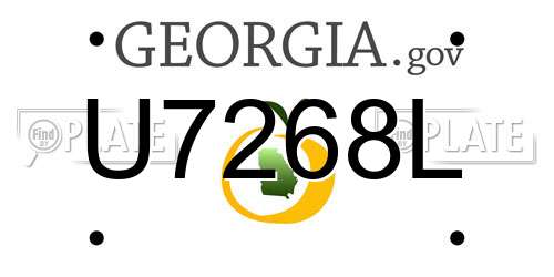 U7268L Georgia License Plate