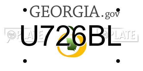 U726BL Georgia License Plate